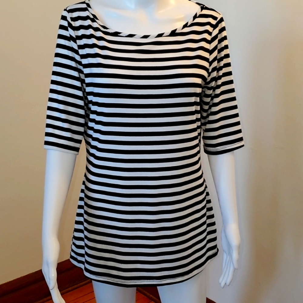 ⚡Green Envelope, striped 3/4 sleeve top.